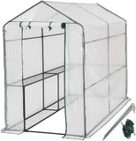 Greenhouse with PVC cover and metal frame