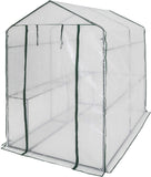 Greenhouse with PVC cover and metal frame