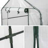 Greenhouse with PVC cover and metal frame