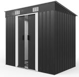 garden shed, galvanised metal, 3.35 m³, incl. sliding door