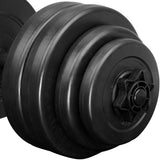 2x Dumbbell Weight Set Weight with Plastic Coating | Ribbed Grip & Spinlock Collars | Various Weights Available