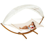 HARD WOOD DOUBLE HAMMOCK WITH HAMMOCK FRAME WOODEN ARC STAND
