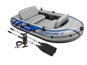 dinghy set oars pump 3 man inflatable