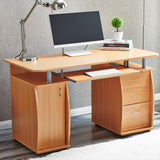 Black beech or White 3 drawer computer desk