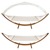 HARD WOOD DOUBLE HAMMOCK WITH HAMMOCK FRAME WOODEN ARC STAND