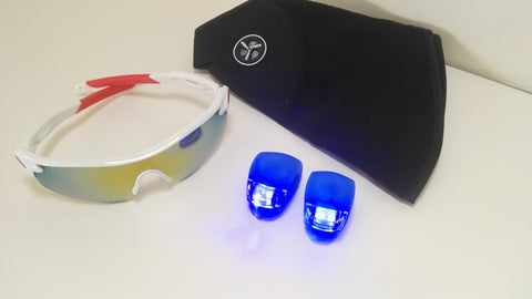 Winter Cycling Bundle Glasses Balaclava + 2 Lights