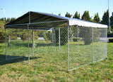 Large Dog Wire Playpen 4x4x1.83m Lockable Door, UV/Water Proof Roof