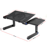 Portable Laptop Desk, 360° Tabletop Height Adjustable, Fan, Mouse Tray