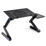 Portable Laptop Desk, 360° Tabletop Height Adjustable, Fan, Mouse Tray