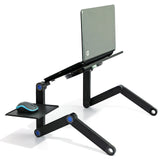 Portable Laptop Desk, 360° Tabletop Height Adjustable, Fan, Mouse Tray