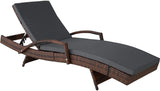 Aluminum Polyrattan Sun Lounger Weather-Resistant Lightweight and Stable with 5-Way Adjustable Backrest