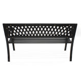 Metal Garden Bench with Lattice Design Back