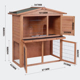 2-Story Luxury Rabbit Hutch Wood Pet House Guinea Pig, Hamster