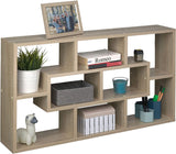 Wall Shelf with 8 Compartments Wooden Hanging Shelf   85 x 48 x 16 cm