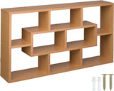 Wall Shelf with 8 Compartments Wooden Hanging Shelf   85 x 48 x 16 cm