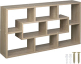 Wall Shelf with 8 Compartments Wooden Hanging Shelf   85 x 48 x 16 cm