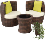 Aluminium Poly Rattan Dining Set for 2 People 8 Pieces