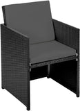 Black Rattan aluminum 4 + 1 + 4 seating group Cube 4 chairs 1 table 4 stools + protective cover