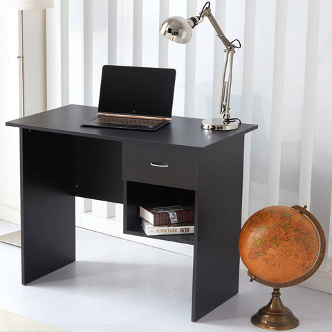 Office Computer Desk with 1 Drawer and 1 Open Shelf White