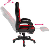 Computer Chair, Gaming Executive With Footrest Red