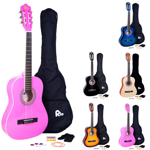 Acoustic Classical Nylon String Junior Guitar Pack Package Outfit Pack Kids 3/4 size