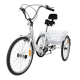 Adult tricycle trike white 6 speed 24" wheel