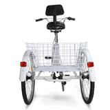 Adult tricycle trike white 6 speed 24" wheel