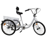 Adult tricycle trike white 6 speed 24" wheel