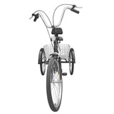 ADULT TRICYCLE TRIKE WHITE 6 SPEED 24" WHEEL BLACK