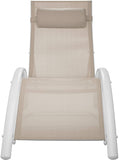 Set of 2 x Aluminum Sun Loungers, Weather-Resistant, Including Head Pad 6 COLOURS