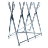 Galvanised Saw Horse with Handholds Foldable for Axe or Chainsaw