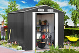 metal tool shed 8m²  with foundation 312x257x177.5cm sliding door anthracite tool shed garden shed