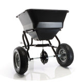 Push Broadcast Spreader 30kg with pneumatic tyres for ride-on mower