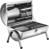 Stainless steel BBQ grill with large double grill Camping Fishing Festival