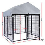 ***LAST ONE *** Dog Kennel with Roof and Steel Grid 121x121x137cm for Outdoors