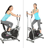 2 in 1 Exercise Bike Ergometer Cross Trainer with Computer