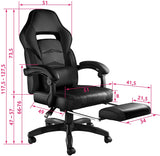 Computer Chair, Gaming Executive With Footrest Black