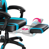 Computer Chair, Gaming Executive With Footrest Light Bue