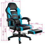 Computer Chair, Gaming Executive With Footrest Light Bue