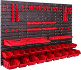 Wall Shelf 115 x 78 cm Tool Holders 23 Pieces Stackable Boxes Storage Boxes Extra Strong Wall Panels