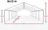 6x12 m party tent Marquee  PE tarpaulin 180 g/m², white