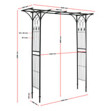 Trellis Arched Espalier for Roses 205x50x208cm Steel Aid for Climbing Plants Garden Arch