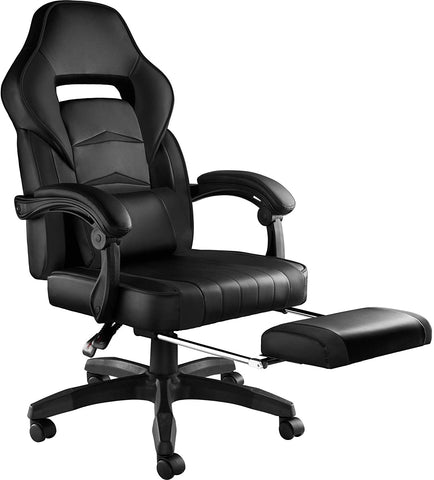 Computer Chair, Gaming Executive With Footrest Black