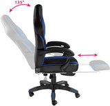 Computer Chair, Gaming Executive With Footrest Dark Blue