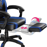 Computer Chair, Gaming Executive With Footrest Dark Blue