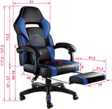 Computer Chair, Gaming Executive With Footrest Dark Blue