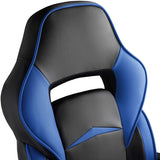 Computer Chair, Gaming Executive With Footrest Dark Blue