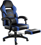 Computer Chair, Gaming Executive With Footrest Dark Blue