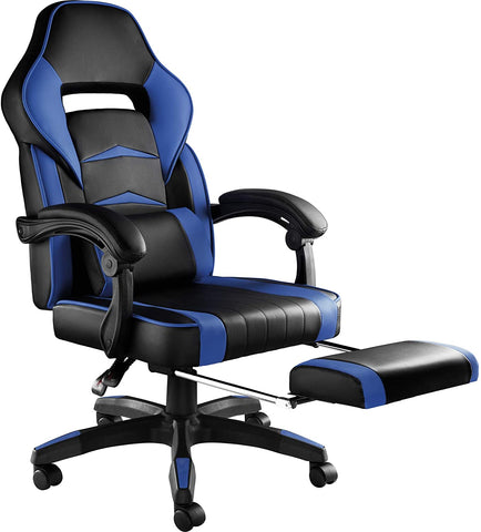 Computer Chair, Gaming Executive With Footrest Dark Blue