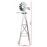 Decoration ..Windmill 245cm Silver-coloured Windmill Wind Game Ball Bearing Mill